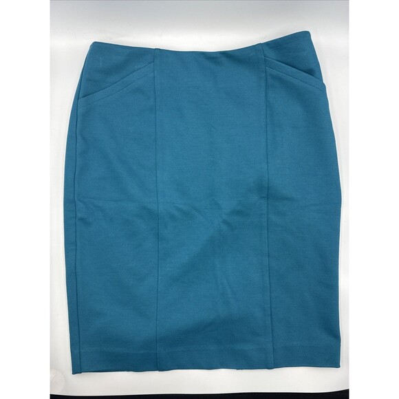 Cabi Sigourney Pencil Skirt Teal‎ Blue Size 4 Style 3220 Stretch Career - Picture 3 of 9